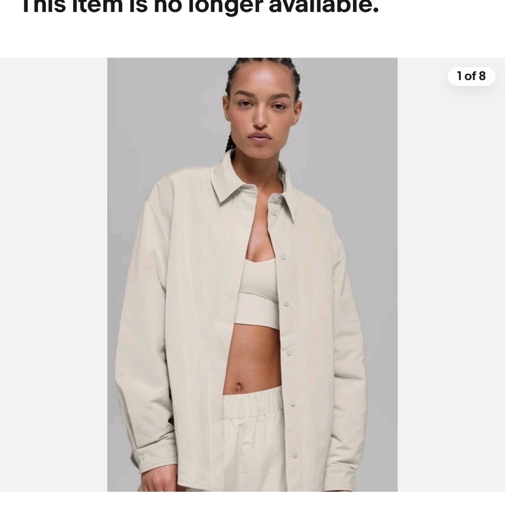 NWT Alo Yoga socialite shacket Bone Size S